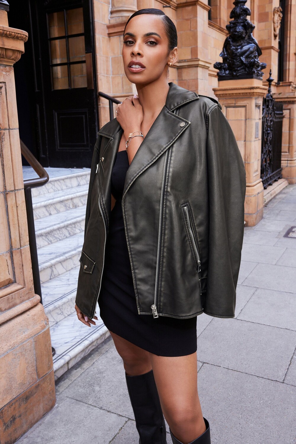 Мотоциклетная куртка из искусственной кожи с потертостями Next, черный
Мотоциклетная куртка из искусственной кожи с потертостями Next, черный