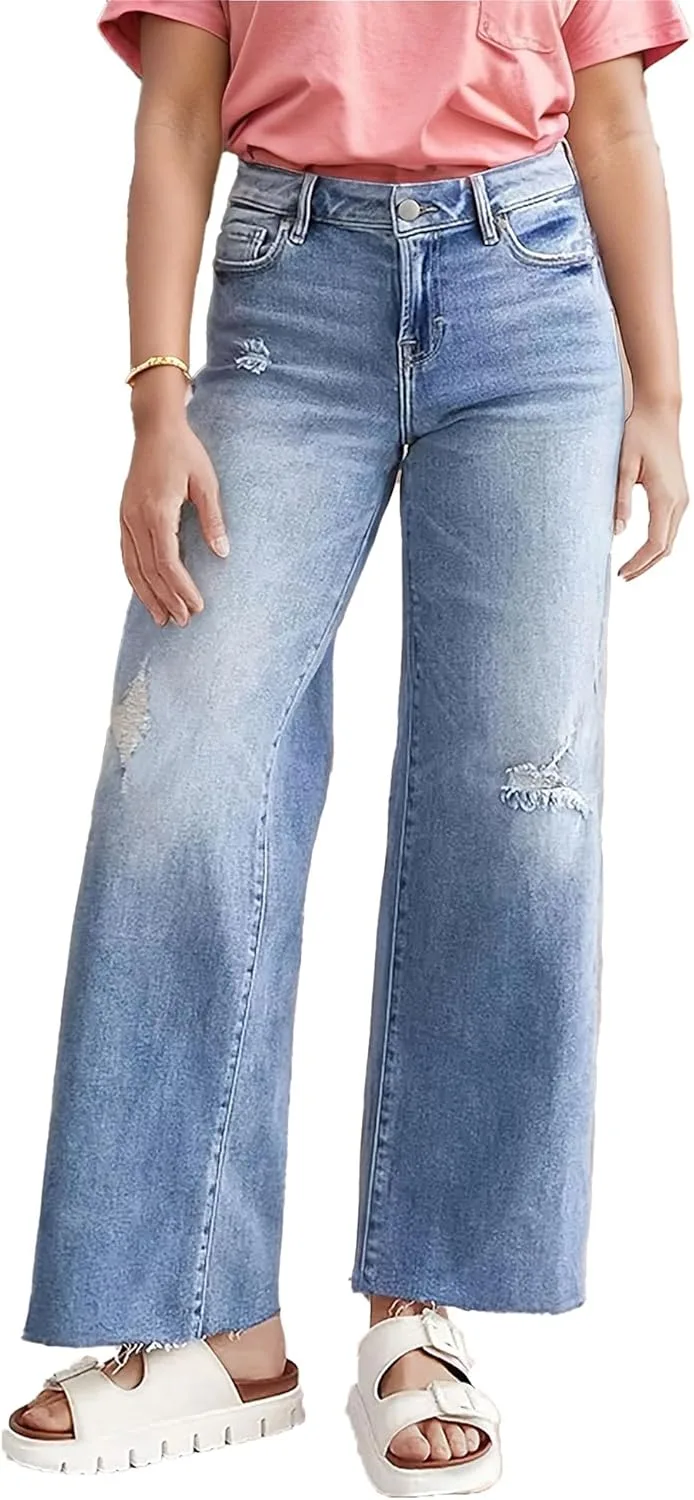 Женские джинсы High Waist Straight Ripped Denim
Женские джинсы High Waist Straight Ripped Denim