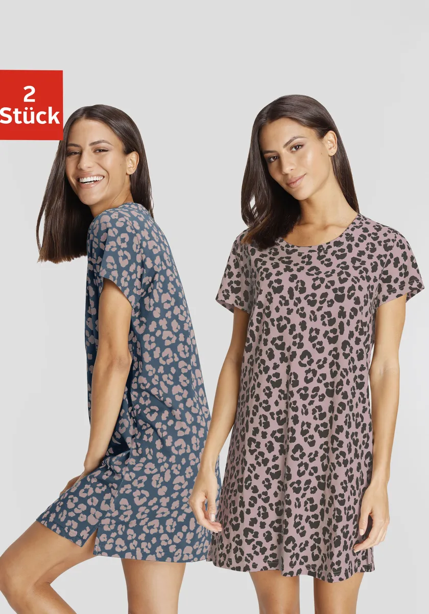 Рубашка для сна Vivance Dreams (2 шт.) с леопардовым принтом, синий
Рубашка для сна Vivance Dreams (2 шт.) с леопардовым принтом, синий