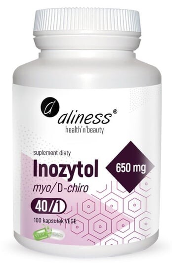 Aliness, Inositol myo/D-chiro 40/1 650 мг - 100 капсул
Aliness, Inositol myo/D-chiro 40/1 650 мг - 100 капсул