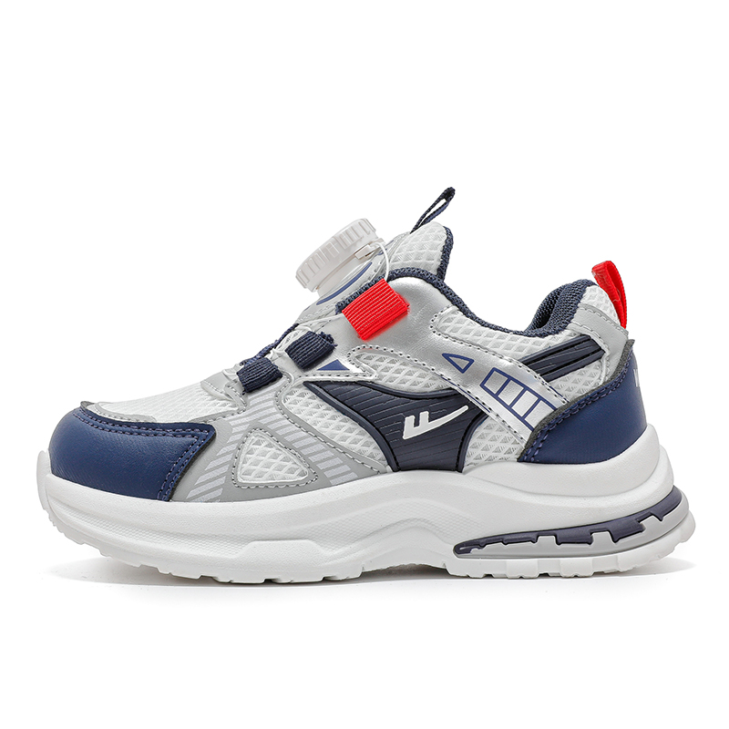 Легкие, амортизирующие, противоскользящие, анти-кик, низкие кроссовки для детей WARRIOR, белый/синий/серебряный 
Легкие, амортизирующие, противоскользящие, анти-кик, низкие кроссовки для детей WARRIOR, белый/синий/серебряный