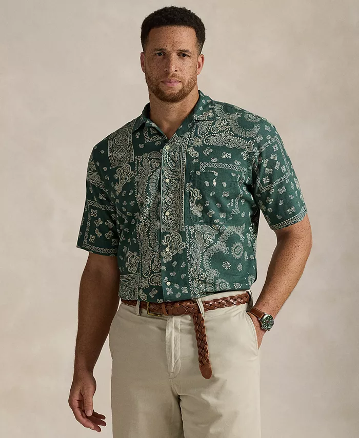 Мужская рубашка в стиле кэмп с принтом банданы больших размеров Polo Ralph Lauren, мультиколор
Мужская рубашка в стиле кэмп с принтом банданы больших размеров Polo Ralph Lauren, мультиколор