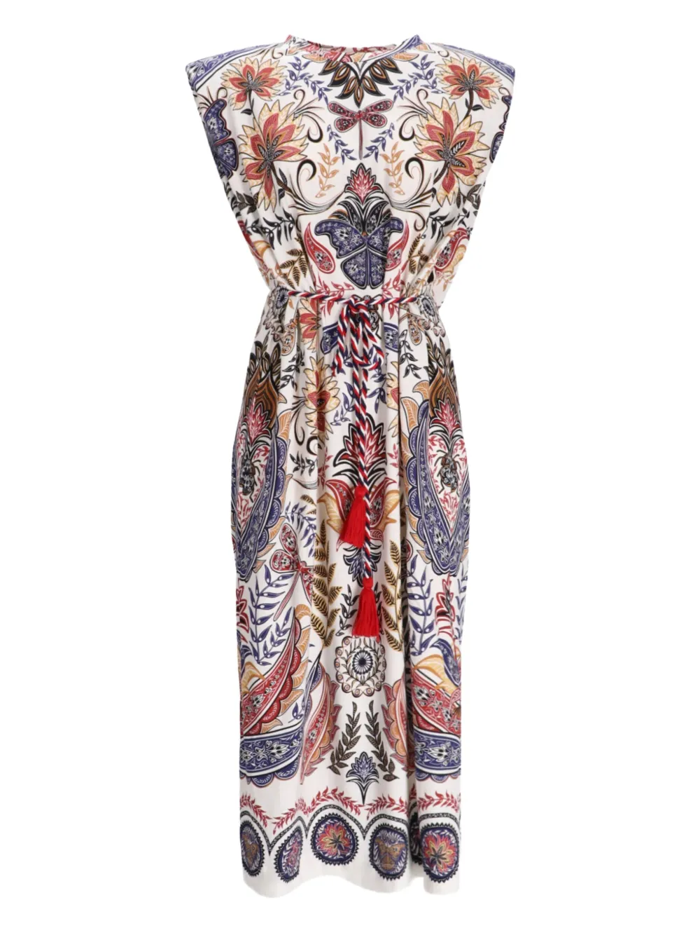 Платье миди Boho Glam с цветочным принтом FARM Rio, белый 
Платье миди Boho Glam с цветочным принтом FARM Rio, белый