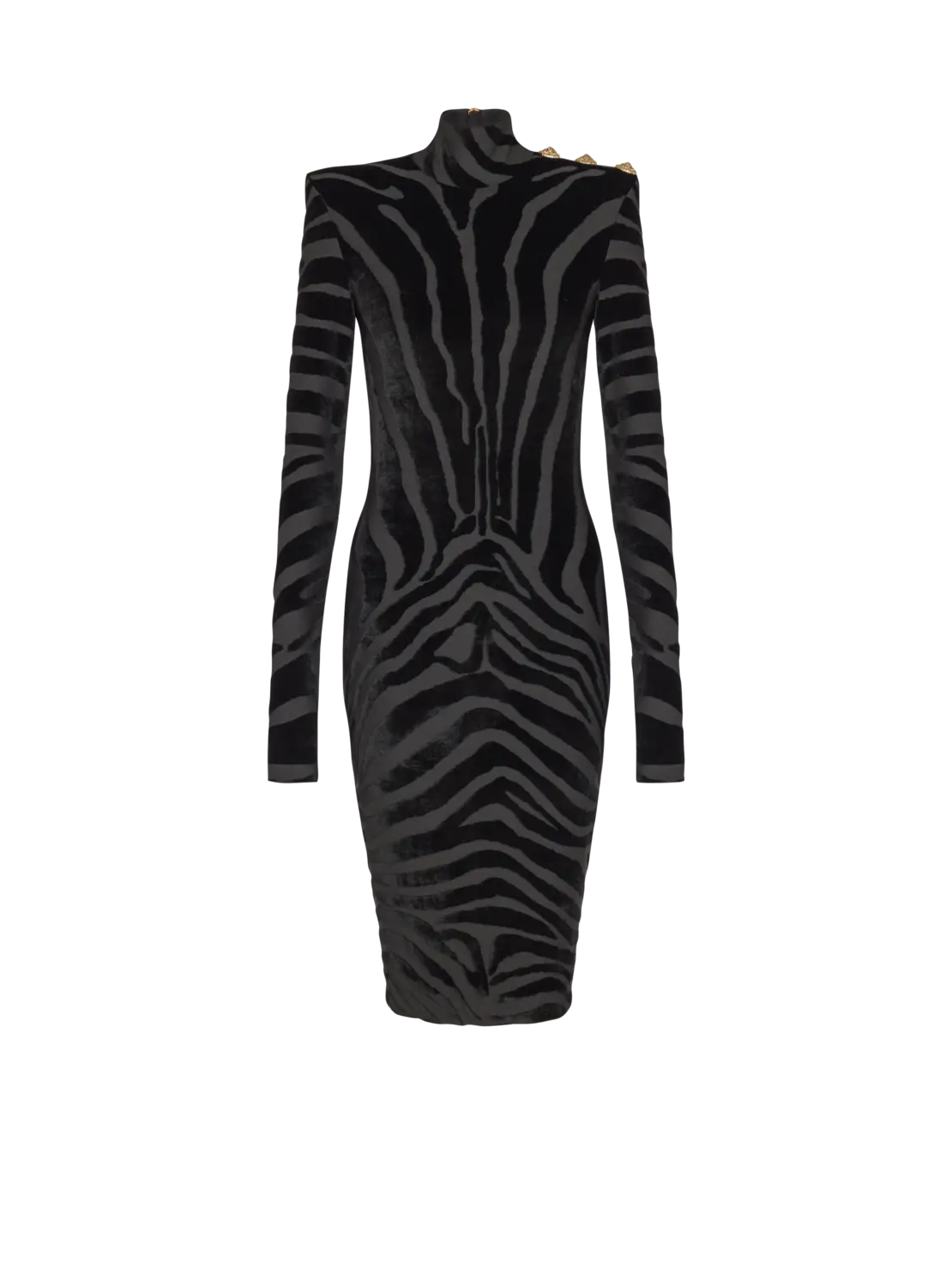 Короткое бархатное платье с принтом зебры Balmain, черный
Короткое бархатное платье с принтом зебры Balmain, черный