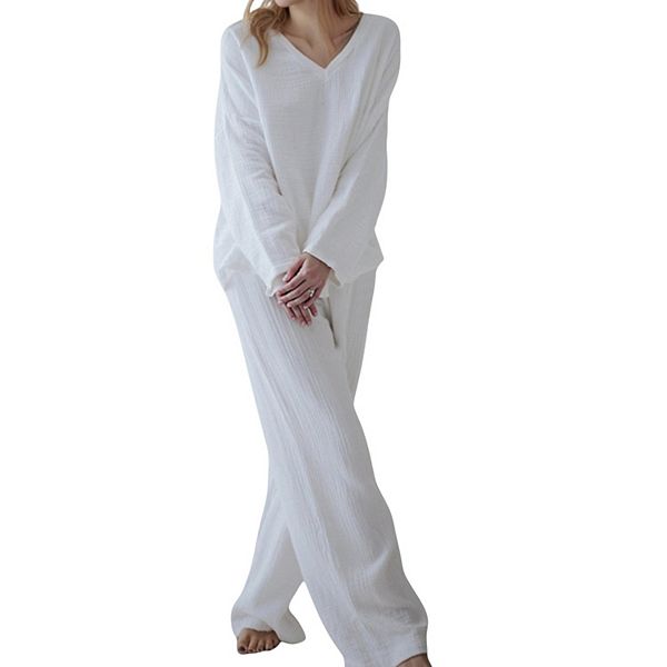 Женский лофер сет с вафельной текстурой, топ с v-образным вырезом и брюки с широкими штанинами Anna-Kaci
Женский лофер сет с вафельной текстурой, топ с v-образным вырезом и брюки с широкими штанинами Anna-Kaci