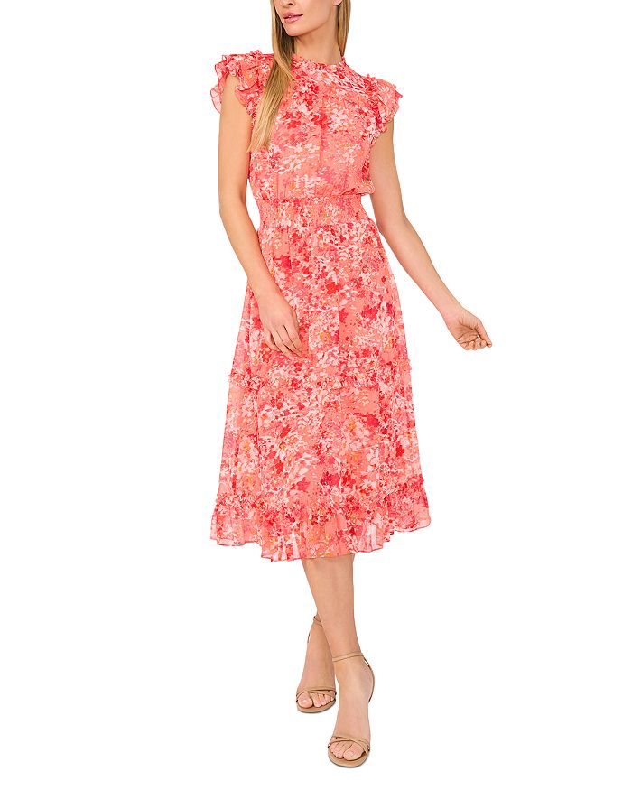 Платье с рукавами-крылышками и сборками CeCe, оранжевый
Платье с рукавами-крылышками и сборками CeCe, оранжевый