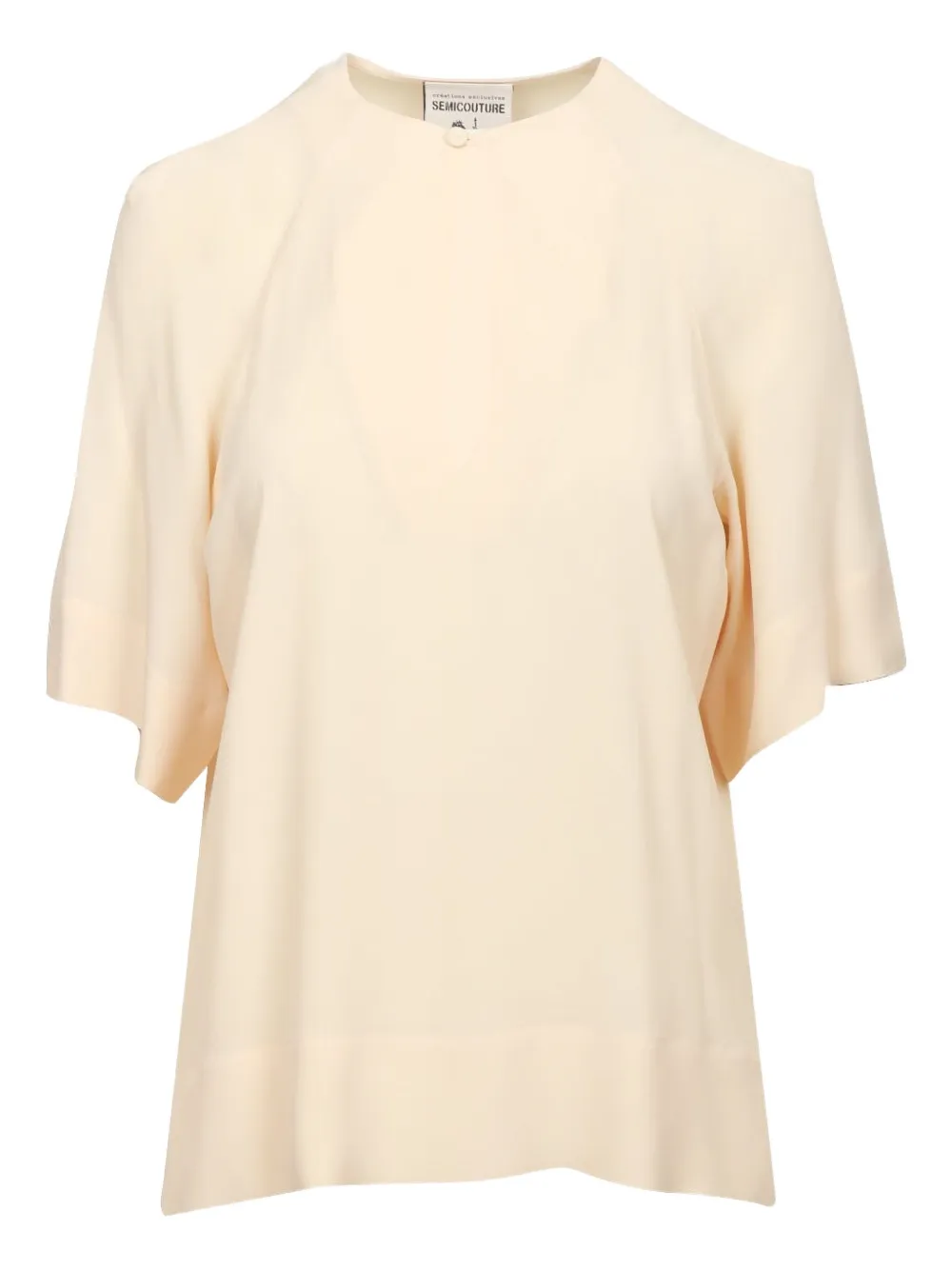 Топ с короткими рукавами и вырезом Semicouture, нейтральный
Топ с короткими рукавами и вырезом Semicouture, нейтральный