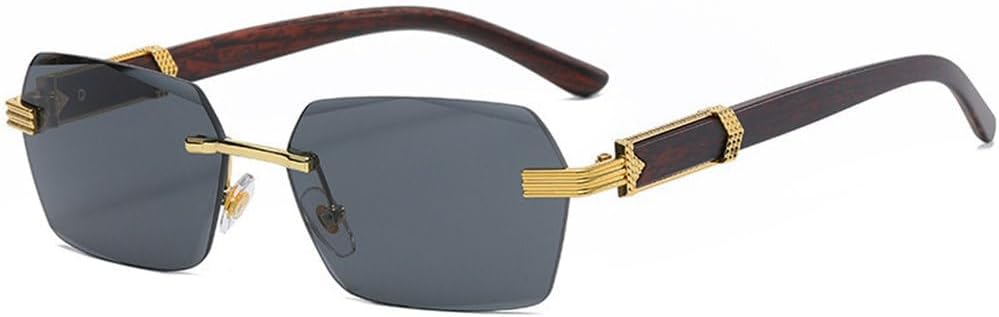 Стильные солнцезащитные очки без оправы с дужками под дерево для мужчин и женщин. Солнцезащитные очки для путешествий на открытом воздухе и уличного стиля с защитой от УФ-излучения PRSTNN, Gold Black
Стильные солнцезащитные очки без оправы с дужками под дерево для мужчин и женщин. Солнцезащитные очки для путешествий на открытом воздухе и уличного стиля с защитой от УФ-излучения PRSTNN, Gold Black