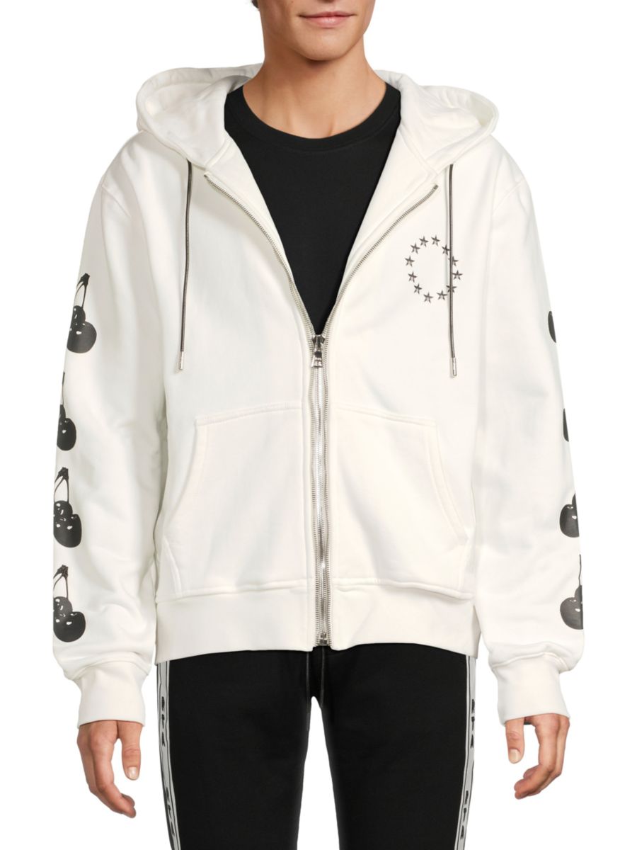 Хлопковая толстовка с капюшоном на молнии RTA, белый/черный
Хлопковая толстовка с капюшоном на молнии RTA, белый/черный