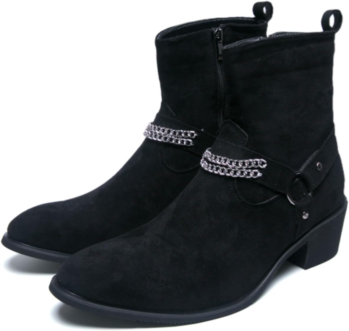 Мужские ботинки до щиколотки с боковой молнией, байкерские ботинки из искусственной кожи с декоративной цепочкой, округлый носок, низкий каблук, повседневные панк-ботинки для мотоциклистов Foapts, черный
Мужские ботинки до щиколотки с боковой молнией, байкерские ботинки из искусственной кожи с декоративной цепочкой, округлый носок, низкий каблук, повседневные панк-ботинки для мотоциклистов Foapts, черный