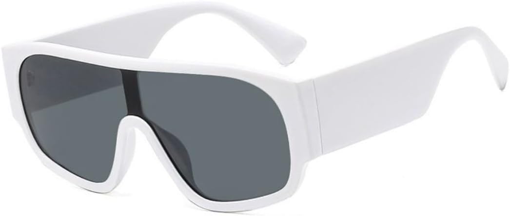 Крупные цельные солнцезащитные очки для женщин и мужчин в винтажном стиле, с широкой оправой и дужками, в стиле панк, с защитой от УФ-излучения UV400 TVTBBVV, White Black
Крупные цельные солнцезащитные очки для женщин и мужчин в винтажном стиле, с широкой оправой и дужками, в стиле панк, с защитой от УФ-излучения UV400 TVTBBVV, White Black