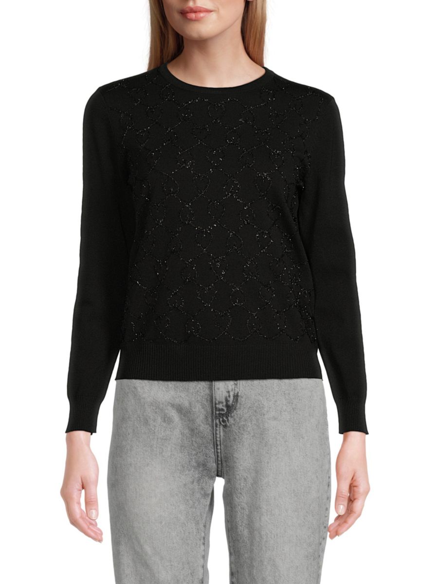 Свитер с мерцающим узором YAL New York, черный
Свитер с мерцающим узором YAL New York, черный