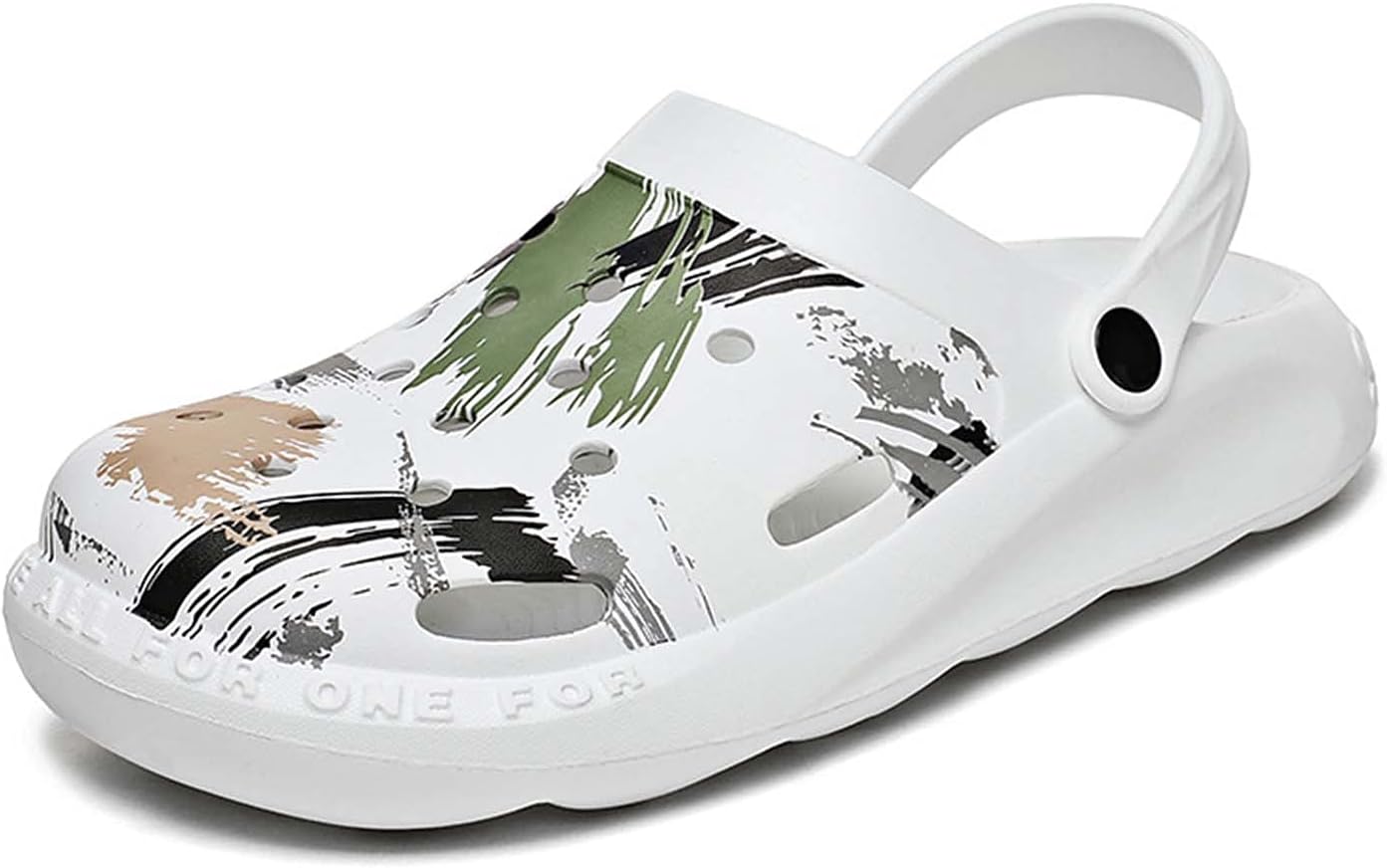 Мужские садовые сабо CERYTHRINA, летние сандалии с граффити, модные повседневные, быстросохнущие, дышащие, противоскользящие, легкие шлепанцы для душа, пляжа, дома и улицы, белый/зеленый
Мужские садовые сабо CERYTHRINA, летние сандалии с граффити, модные повседневные, быстросохнущие, дышащие, противоскользящие, легкие шлепанцы для душа, пляжа, дома и улицы, белый/зеленый