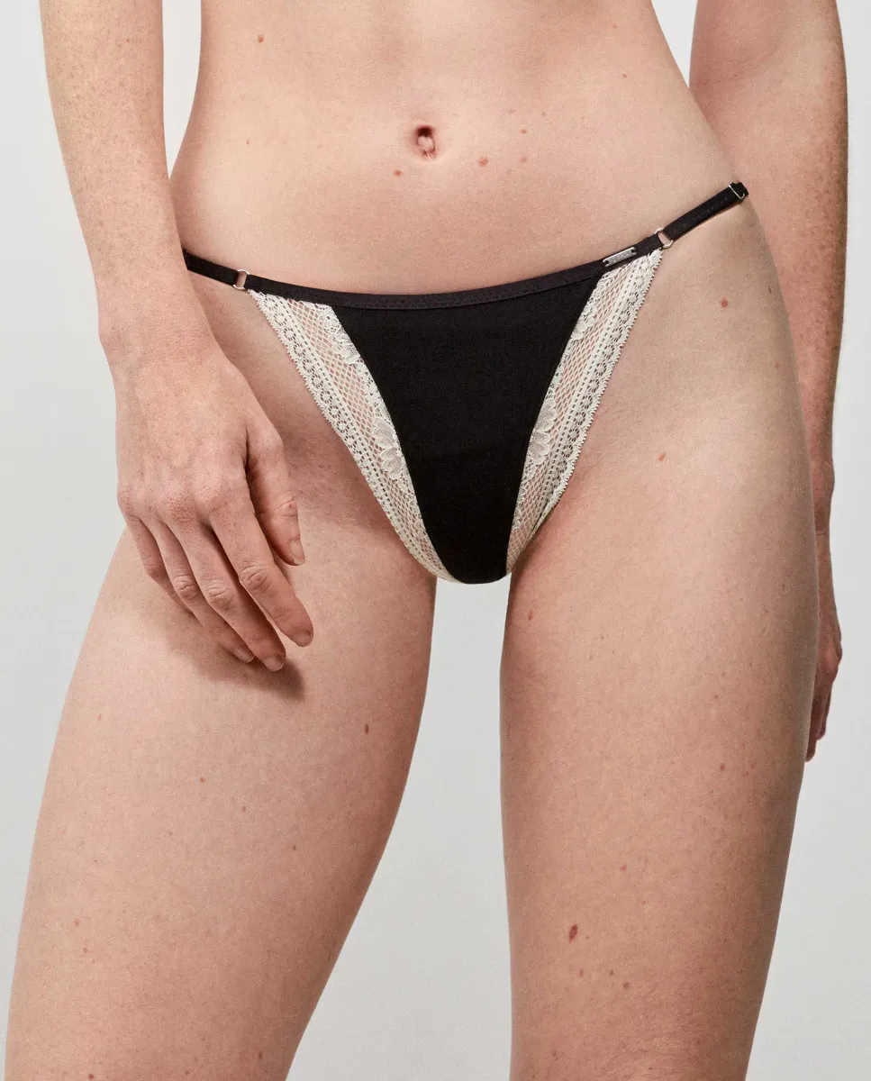 Бразильские трусики с контрастным кружевом Gisela, чёрный
Бразильские трусики с контрастным кружевом Gisela, чёрный