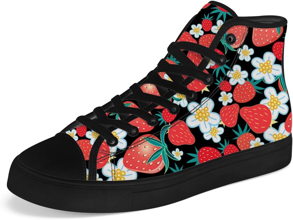 Мужские и женские высокие кеды chebing с клубникой, на шнуровке, повседневные, черный
Мужские и женские высокие кеды chebing с клубникой, на шнуровке, повседневные, черный