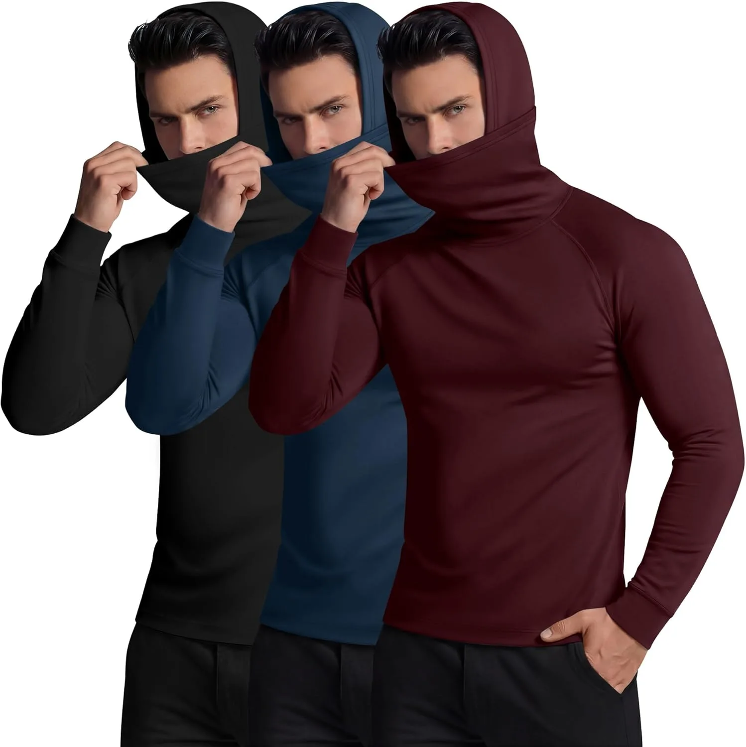 3 упаковки мужских компрессионных худи с маской August Alley
3 упаковки мужских компрессионных худи с маской August Alley