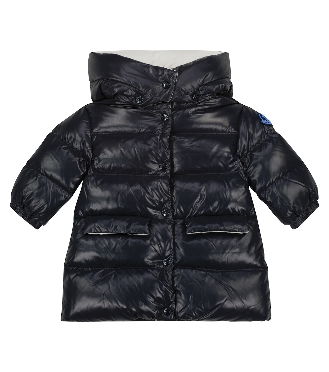 Стеганый пуховик Moncler Enfant, синий 
Стеганый пуховик Moncler Enfant, синий