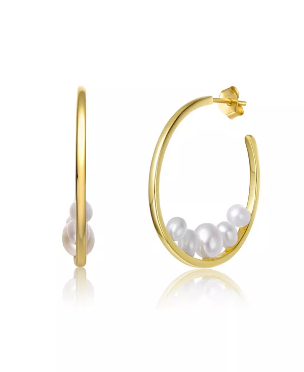 Серьги-Кольца 3/4 из стерлингового серебра 14 карат с покрытием из желтого золота и белым пресноводным жемчугом Genevive, gold
Серьги-Кольца 3/4 из стерлингового серебра 14 карат с покрытием из желтого золота и белым пресноводным жемчугом Genevive, gold