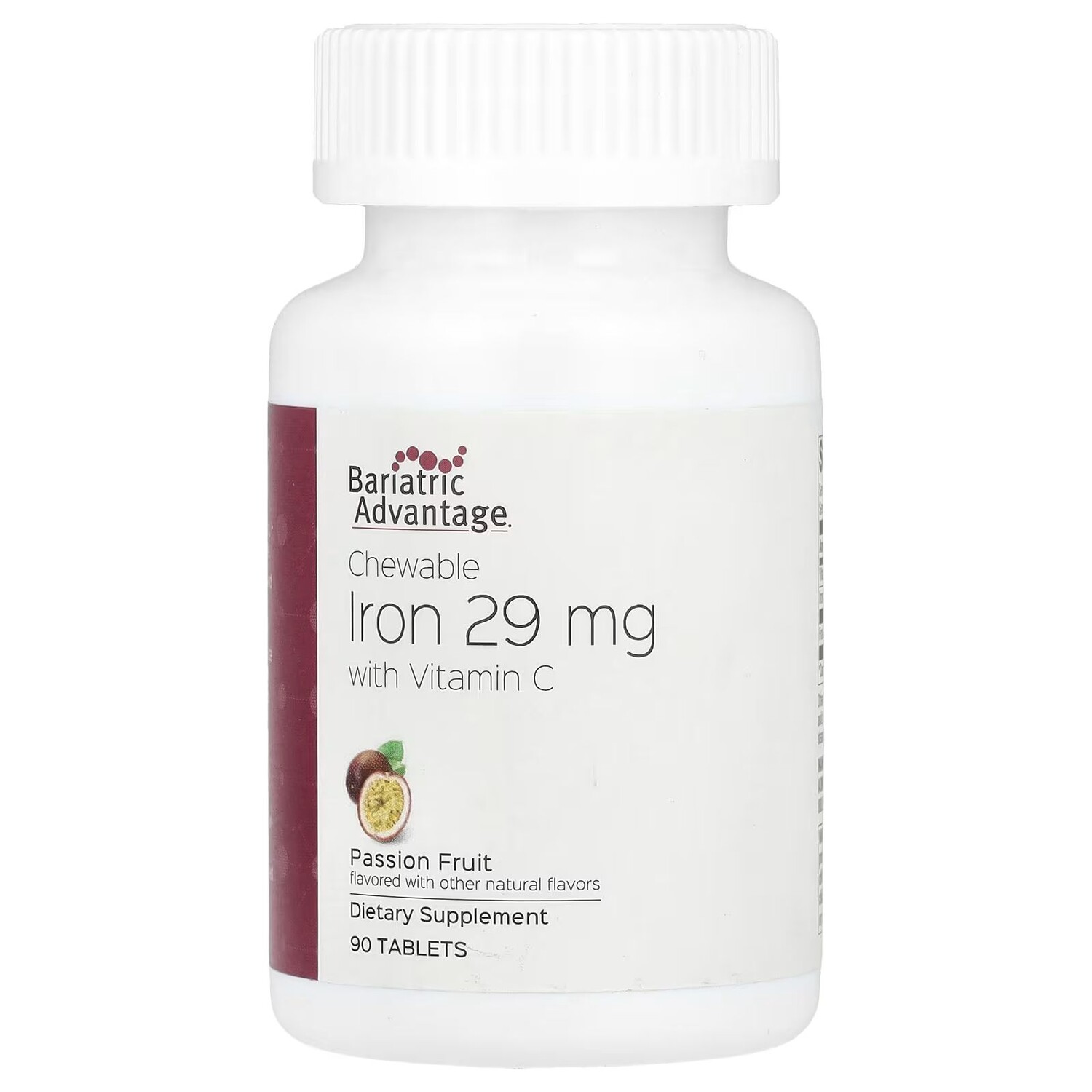 Жевательные таблетки с железом и витамином С, маракуйя, 90 таблеток Bariatric Advantage 
Жевательные таблетки с железом и витамином С, маракуйя, 90 таблеток Bariatric Advantage