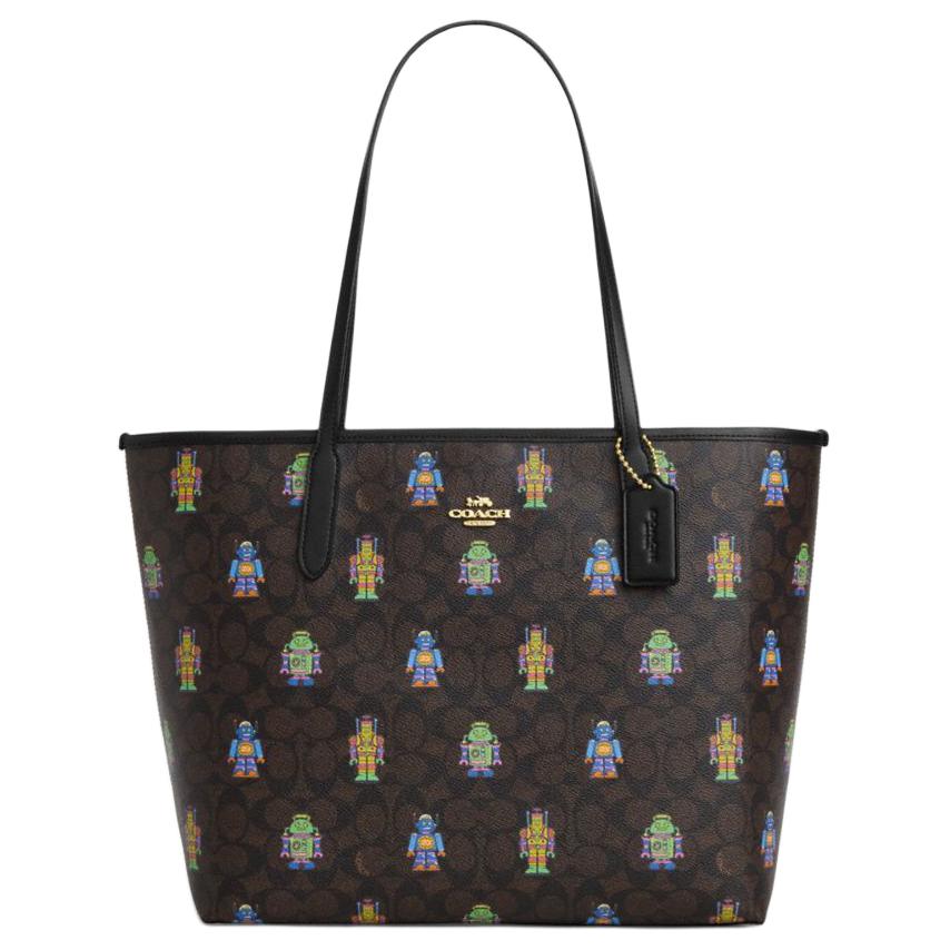 COACH Сумка через плечо из лакированного холста унисекс с золотым декором
COACH Сумка через плечо из лакированного холста унисекс с золотым декором