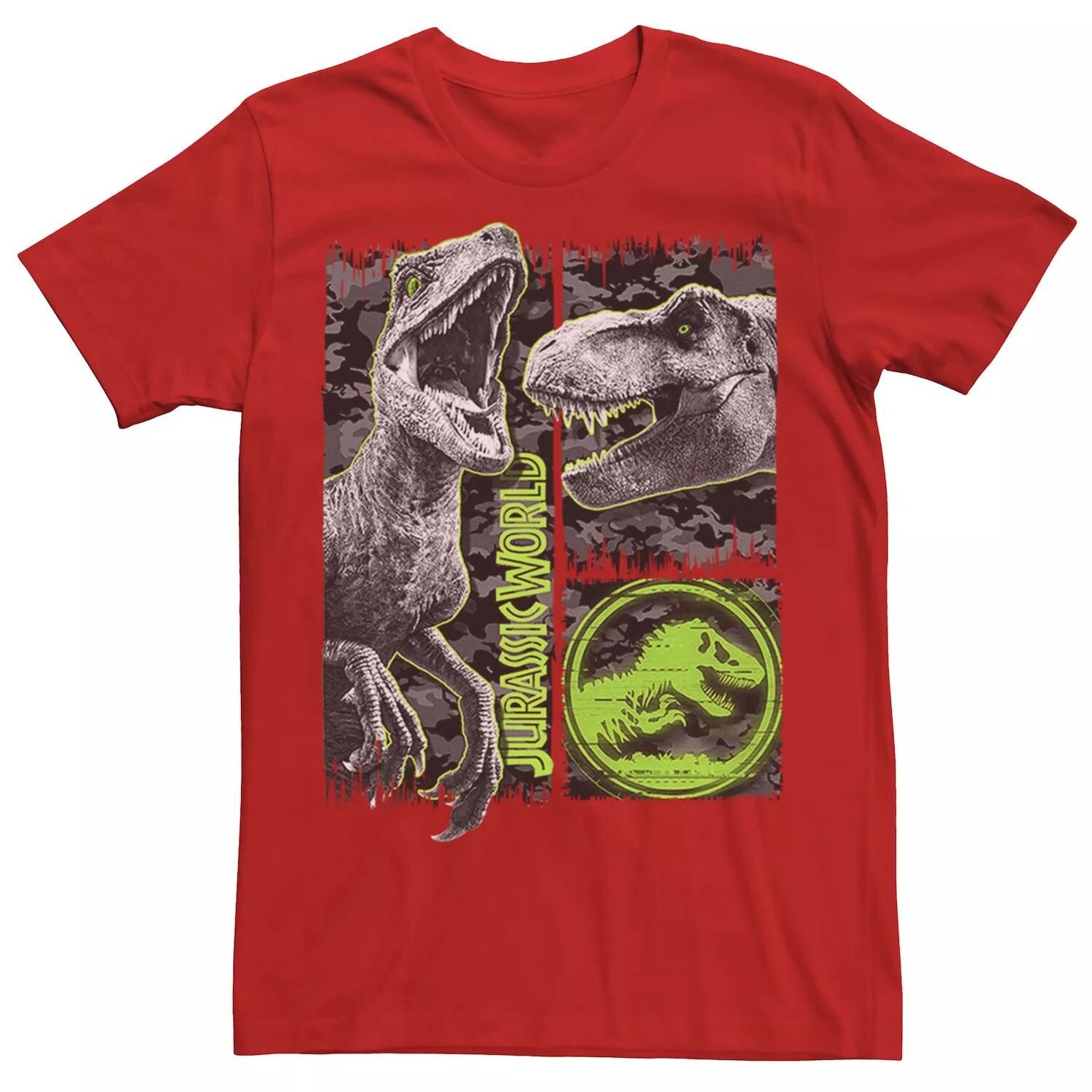 Мужская камуфляжная футболка Jurassic World Two Raptor T-Rex с царапинами Licensed Character, красный
Мужская камуфляжная футболка Jurassic World Two Raptor T-Rex с царапинами Licensed Character, красный