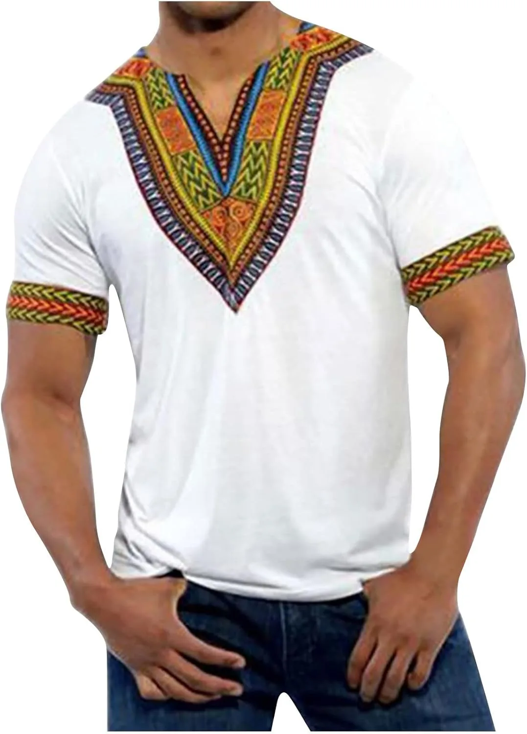 Мужская футболка African Dashiki с этническим принтом V-образный вырез Sdeycui
Мужская футболка African Dashiki с этническим принтом V-образный вырез Sdeycui