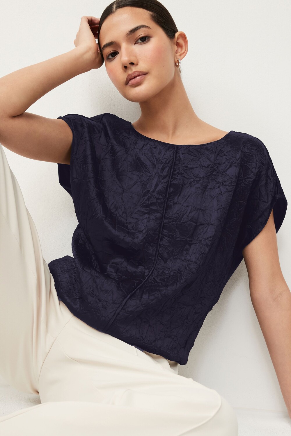 Топ с пышными рукавами и кулиской Next, синий
Топ с пышными рукавами и кулиской Next, синий