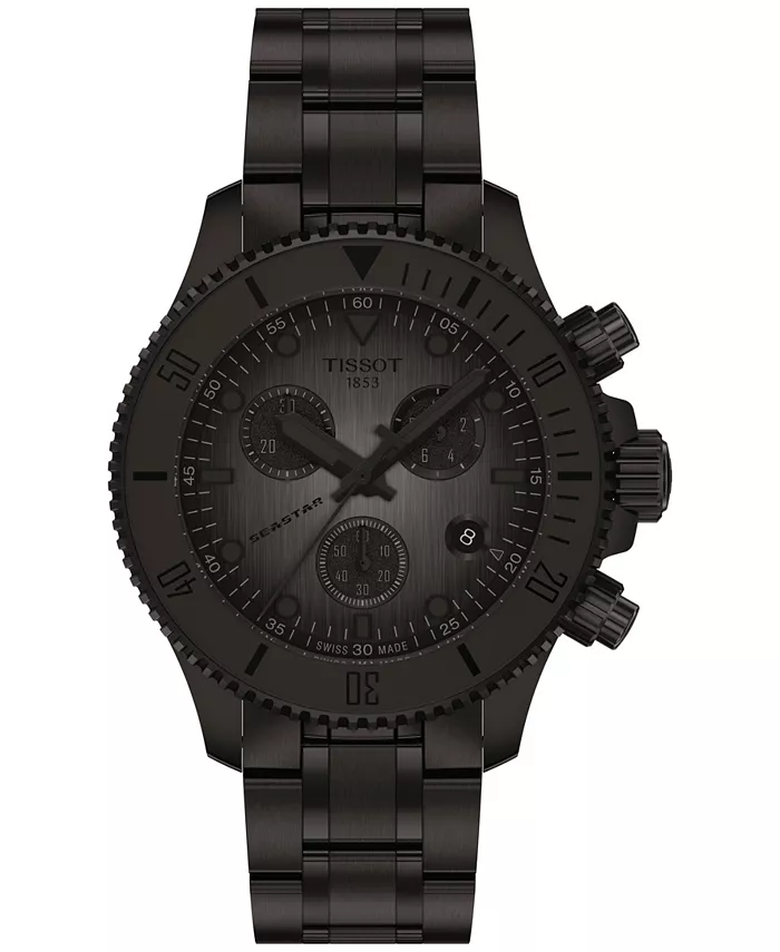 Мужские часы Swiss Chronograph Seastar 1000 с черным покрытием на стальном браслете, 38 мм Tissot
Мужские часы Swiss Chronograph Seastar 1000 с черным покрытием на стальном браслете, 38 мм Tissot