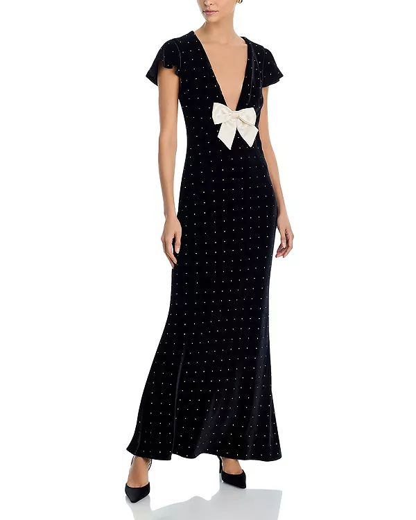 Бархатное платье Мелора, украшенное вышивкой Loveshackfancy, черный
Бархатное платье Мелора, украшенное вышивкой Loveshackfancy, черный