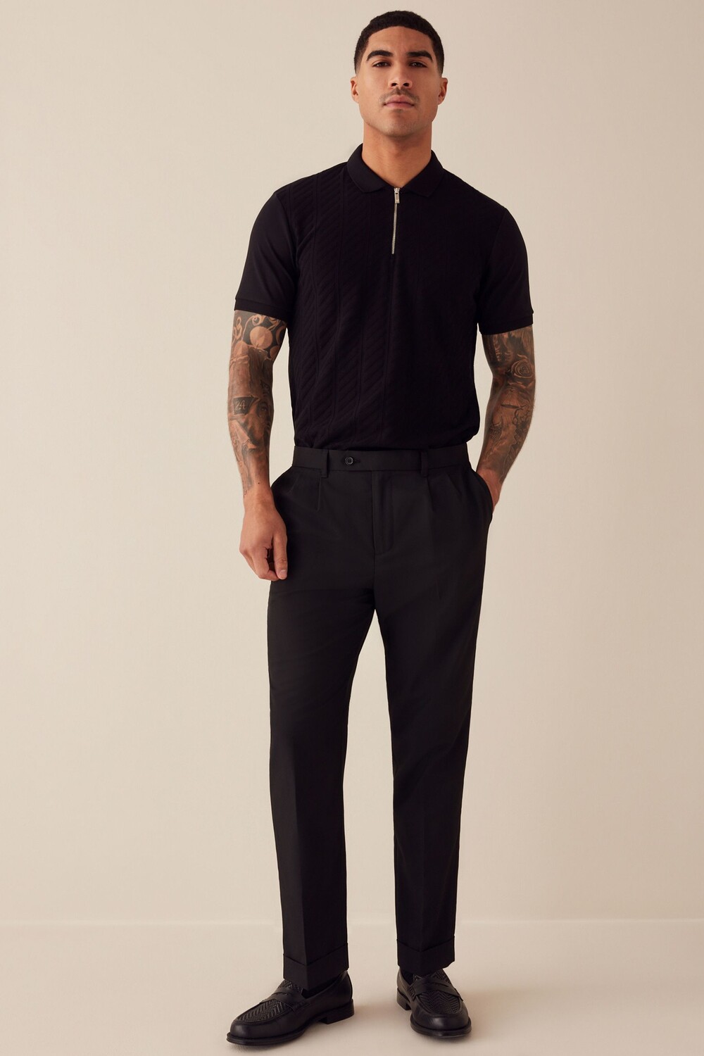 Текстурированная рубашка-поло Next, черный
Текстурированная рубашка-поло Next, черный