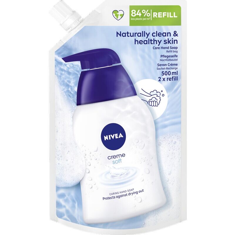 Мягкая сменная сумка для кремового мыла Cream NIVEA, 500 ml
Мягкая сменная сумка для кремового мыла Cream NIVEA, 500 ml