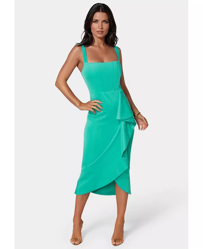 Женское платье-бюстье с рюшами и запахом Scuba Ruffle Wrap Bebe, синий
Женское платье-бюстье с рюшами и запахом Scuba Ruffle Wrap Bebe, синий