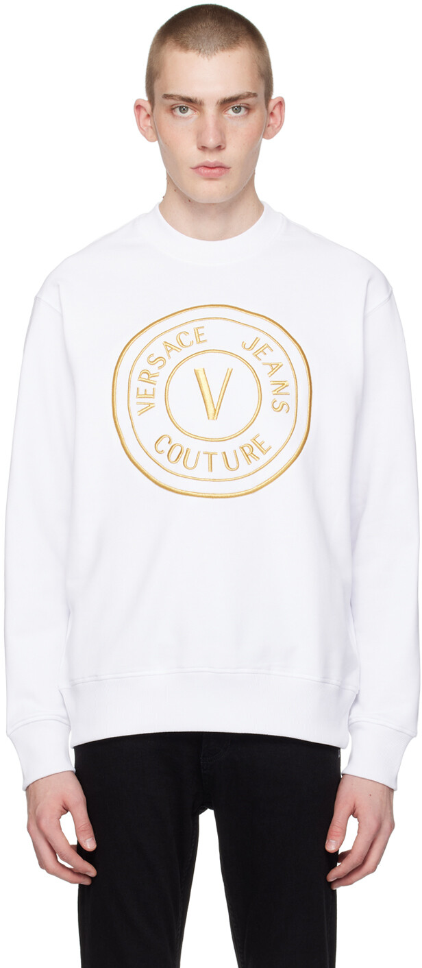 Белый свитшот с V-образной эмблемой Versace Jeans Couture, цвет White/Gold
Белый свитшот с V-образной эмблемой Versace Jeans Couture, цвет White/Gold
