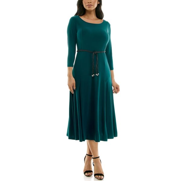 Женское платье миди Sylvia с рукавами три четверти и поясом Nina Leonard, цвет radiant teal
Женское платье миди Sylvia с рукавами три четверти и поясом Nina Leonard, цвет radiant teal