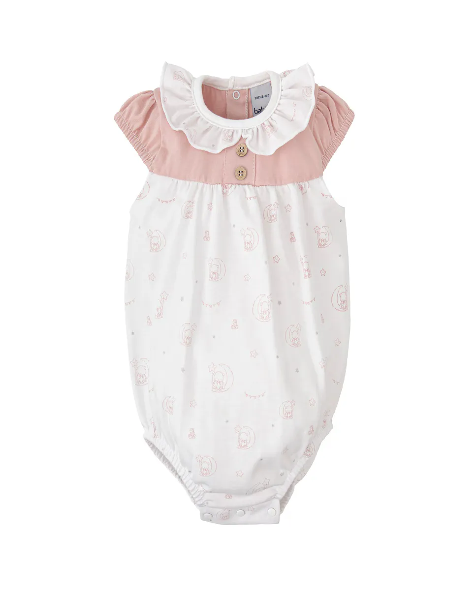 Пеленальный комбинезон для девочки 100% хлопок с рюшей на воротнике BABIDÚ, розовый
Пеленальный комбинезон для девочки 100% хлопок с рюшей на воротнике BABIDÚ, розовый