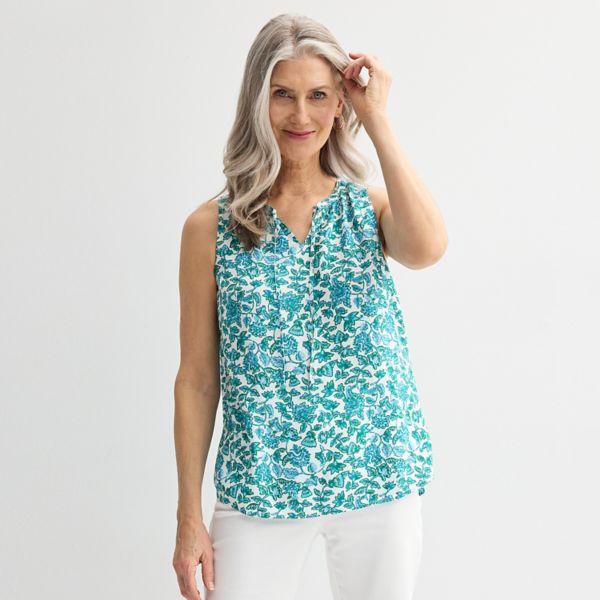 Женская блузка без рукавов с завязкой на шее Croft & Barrow, цвет teal blue flower vine
Женская блузка без рукавов с завязкой на шее Croft & Barrow, цвет teal blue flower vine