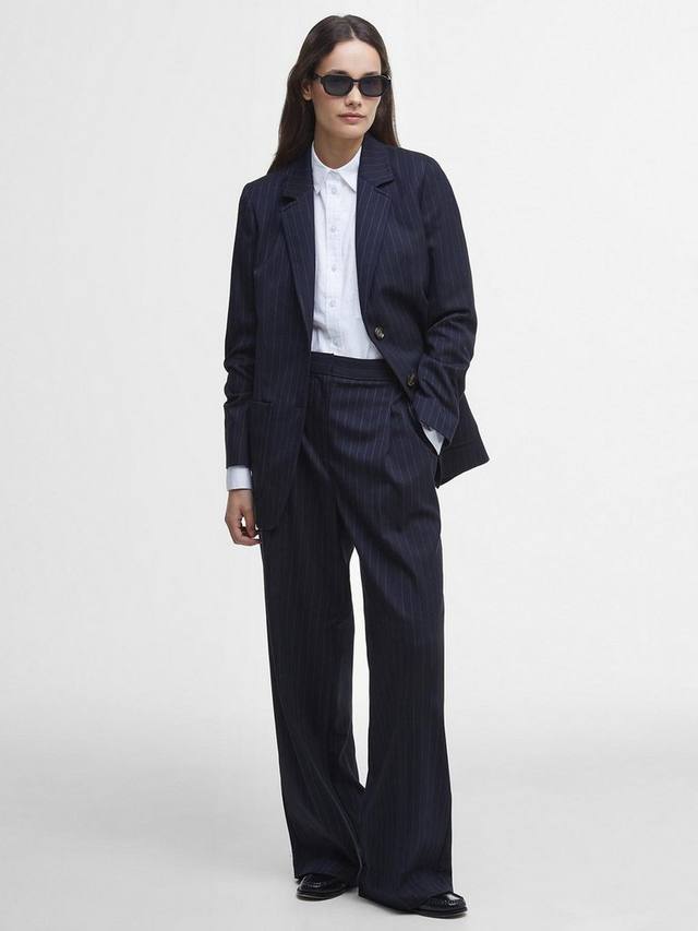 Широкие брюки в тонкую полоску от кэрри Barbour, темно-синий
Широкие брюки в тонкую полоску от кэрри Barbour, темно-синий