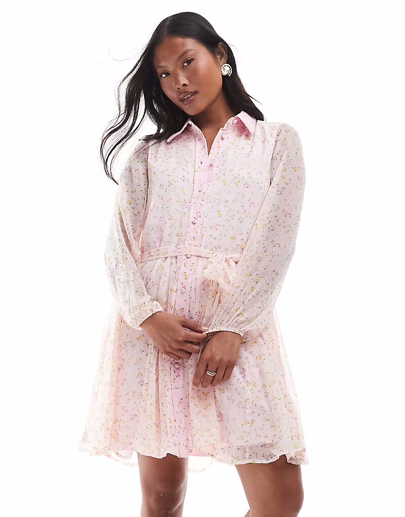 Платье-рубашка Vero Moda Petite Smilla с поясом и легким розовым цветочным узором
Платье-рубашка Vero Moda Petite Smilla с поясом и легким розовым цветочным узором