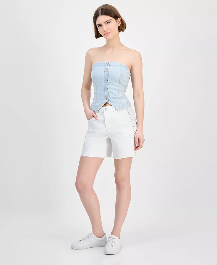 Женские джинсовые шорты с высокой посадкой и отделкой из шипов And Now This, белый
Женские джинсовые шорты с высокой посадкой и отделкой из шипов And Now This, белый