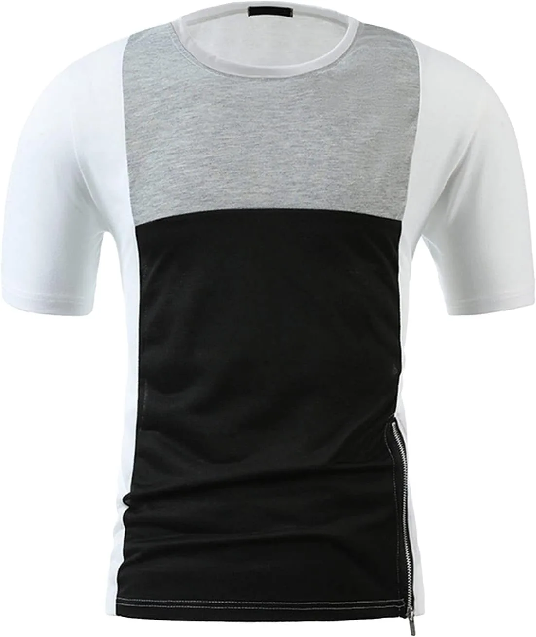 JEsilunmaMY мужская футболка с боковой молнией и цветными блоками
JEsilunmaMY мужская футболка с боковой молнией и цветными блоками