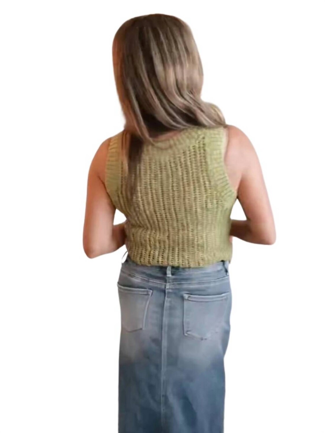 Вязаная крючком майка цвета киви Blu Pepper 
Вязаная крючком майка цвета киви Blu Pepper