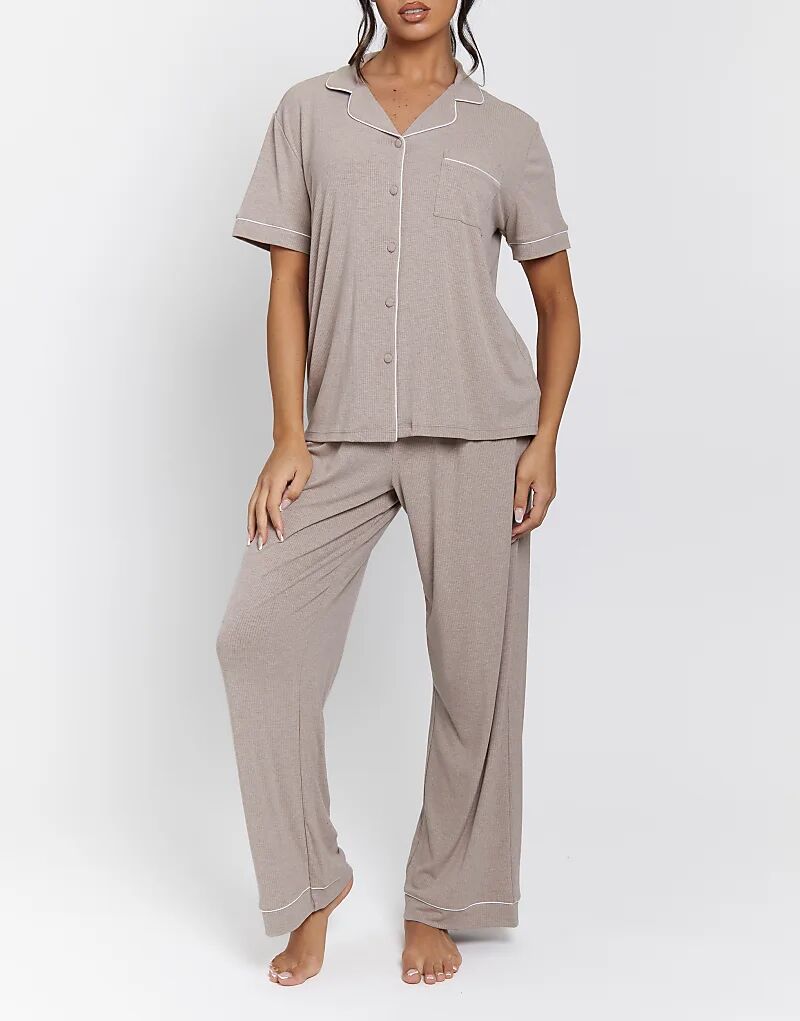 Пижамный комплект Loungeable Ladies в рубчик, овсянка
Пижамный комплект Loungeable Ladies в рубчик, овсянка