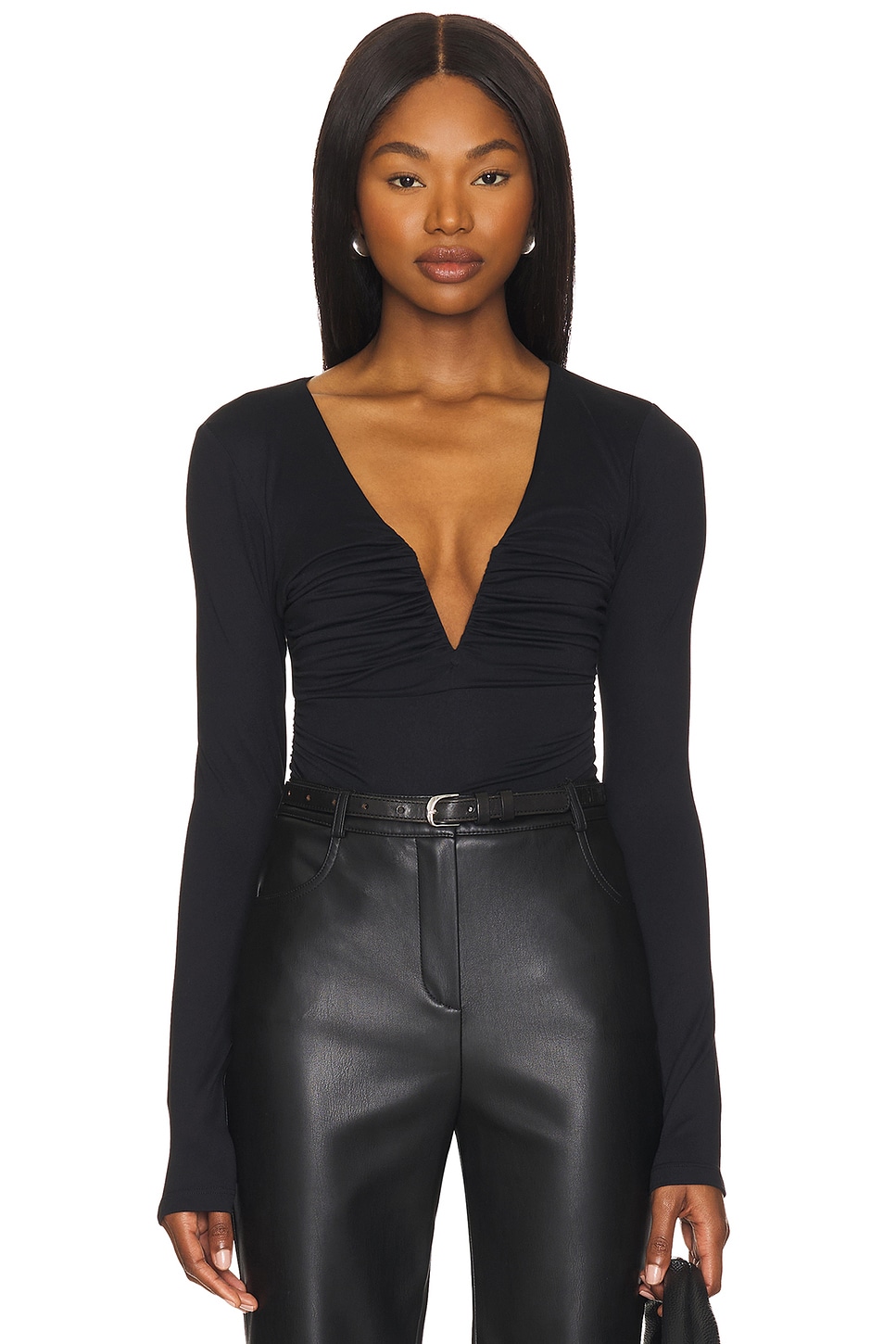 Топ с длинными рукавами и v-образным вырезом Susana Monaco, черный
Топ с длинными рукавами и v-образным вырезом Susana Monaco, черный