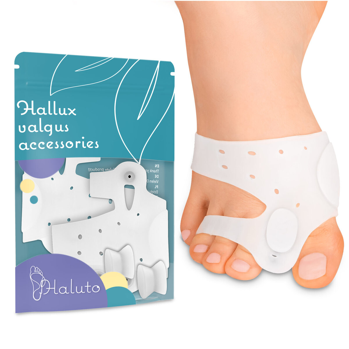 Haluto, гелевая повязка для лечения вальгусной деформации большого пальца стопы
Haluto, гелевая повязка для лечения вальгусной деформации большого пальца стопы