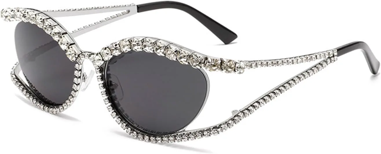 Солнцезащитные очки для женщин, бренд Crayfomo, цвет серебро, с толстой оправой, инкрустированные стразами (драгоценными камнями), блестящие, для вечеринок
Солнцезащитные очки для женщин, бренд Crayfomo, цвет серебро, с толстой оправой, инкрустированные стразами (драгоценными камнями), блестящие, для вечеринок