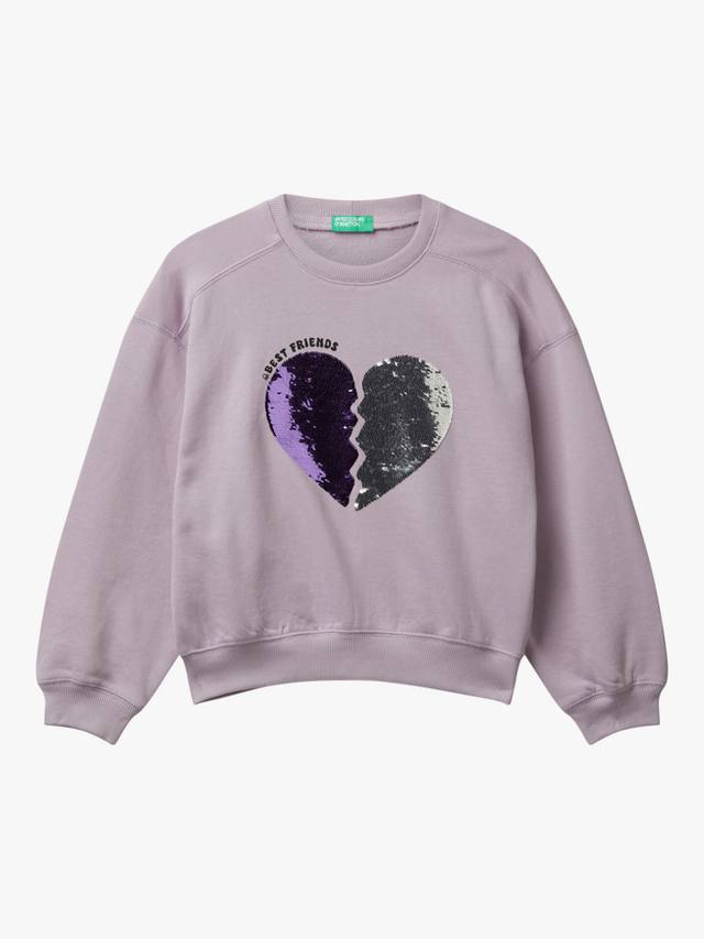 Детский хлопковый свитшот с длинным рукавом и пайетками в виде сердца Benetton, Violet
Детский хлопковый свитшот с длинным рукавом и пайетками в виде сердца Benetton, Violet