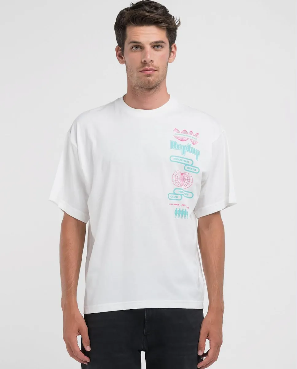 Мужская футболка с французским рукавом и круглым вырезом Replay, белый
Мужская футболка с французским рукавом и круглым вырезом Replay, белый