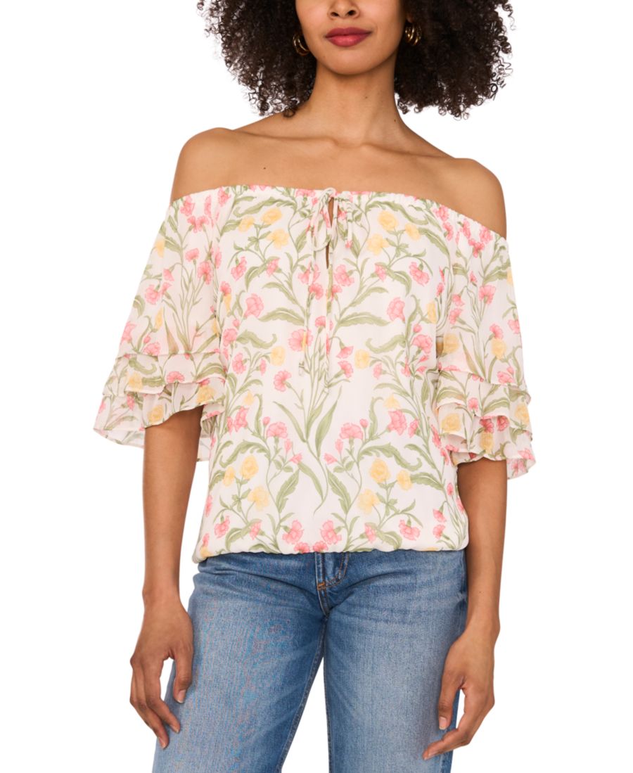 Женская блузка с открытыми плечами и рукавами 3/4 Vince Camuto, New Ivory
Женская блузка с открытыми плечами и рукавами 3/4 Vince Camuto, New Ivory