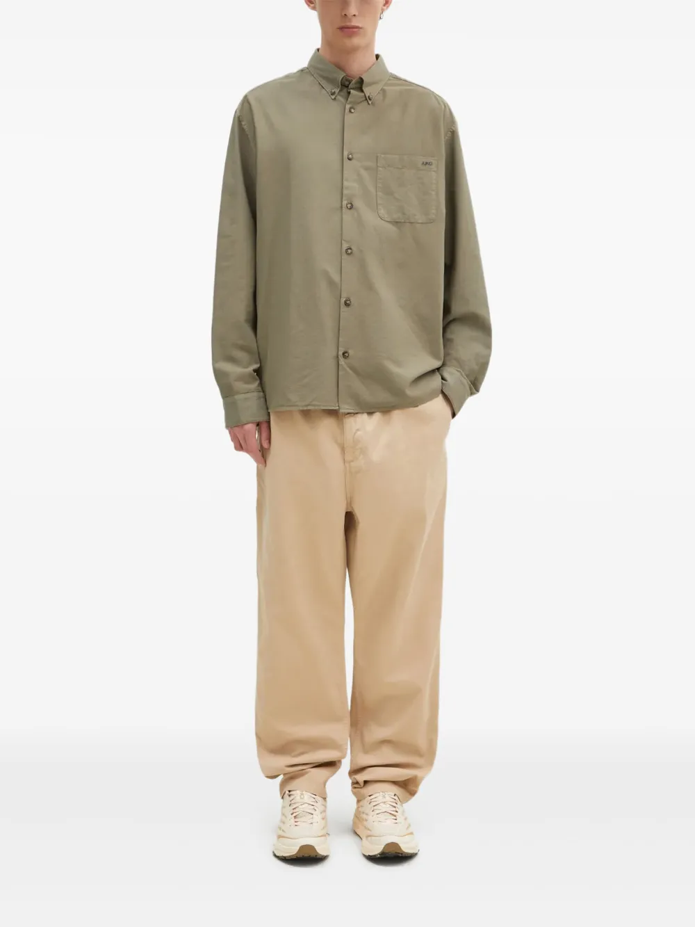 Рубашка с вышитым логотипом Mateo на кармане A.P.C., зеленый
Рубашка с вышитым логотипом Mateo на кармане A.P.C., зеленый