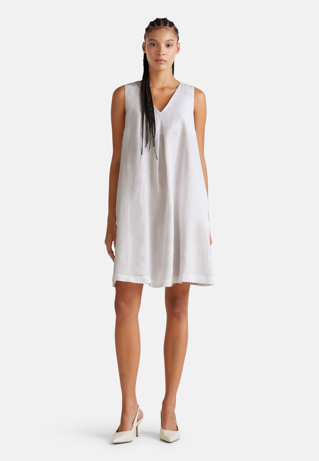 Повседневное платье SLEEVELESS United Colors of Benetton, белый 
Повседневное платье SLEEVELESS United Colors of Benetton, белый